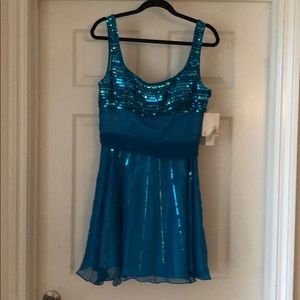Scala Turquoise Style U6927 Silk and Sequin‎ Dress